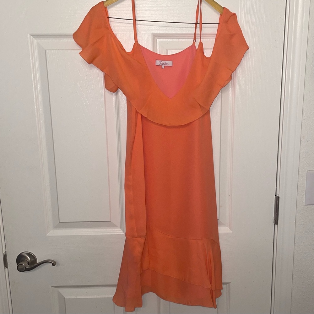 Coral Bright Orange Size S Parker Dress